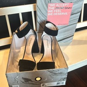 Jeffrey Campbell black suede Lindsay sandal